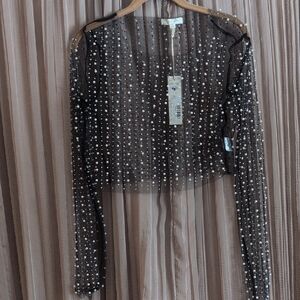 Black Sheer Crop Top